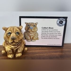 Vintage 2001 Pot Belly Harmony Kingdom Cubby's Blues Bear Trinket Box Hidden